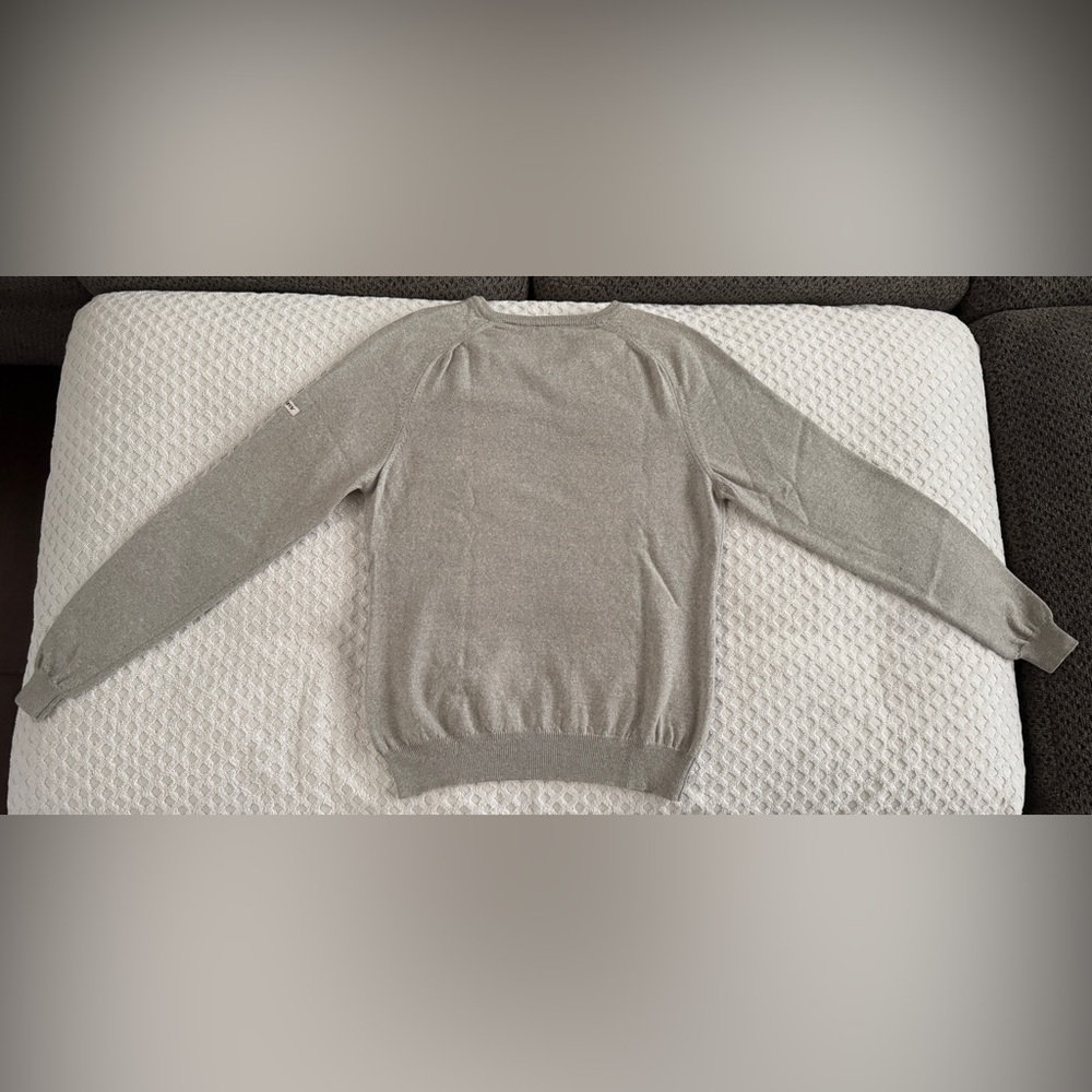 Burberry Golf Long Sleeve V-Neck Argyle Sweater Grey Red Black Merino Wool Small - Picture 8 of 16
